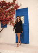 Conjunto Alfaiataria de Linho com Blazer e Shorts